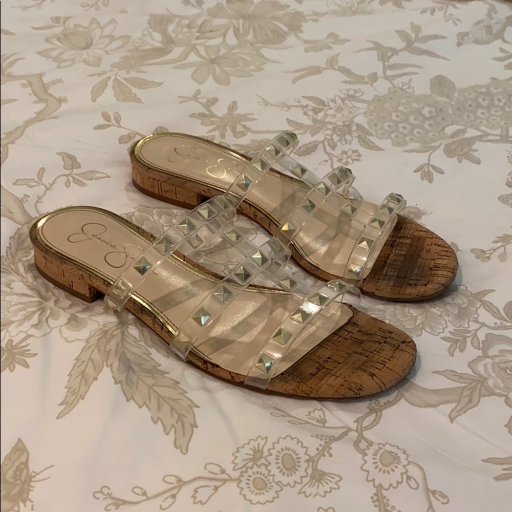 Jessica Simpson Clear Stud Sandals